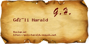 Gáli Harald névjegykártya
